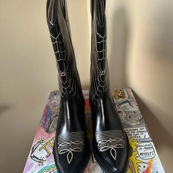 Jeffrey Campbell Spiderweb western boots - Picture 1 of 7